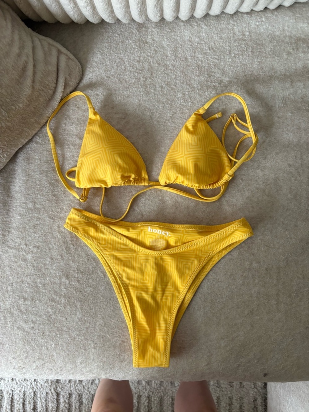 Honey Yellow Triangle Bikini Set - Women